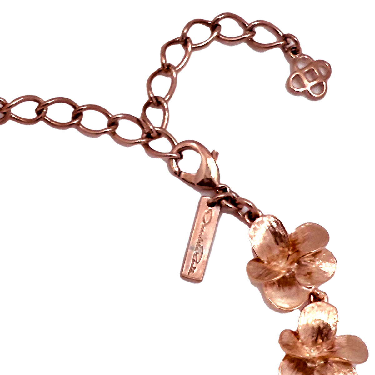 Oscar de la Renta Rose Gold-Plated Impressionist Pansy Necklace Floral Elegance