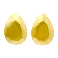 Kenneth Jay Lane Timeless 22K Gold Matte Faceted Pear Shape Leverback Earrings