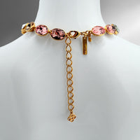 Oscar de la Renta Sherbet Multi-Color Austrian Crystal Necklace 22k Gold Plating