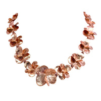 Oscar de la Renta Rose Gold-Plated Impressionist Pansy Necklace Floral Elegance