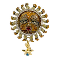 Lunch at The Ritz Celestial Moon and Sun Convertible Brooch Pendant and Bracelet