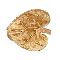 Oscar de la Renta Gold-Tone Lotus Blossom Leaf Statement Ring – Rare Collectible