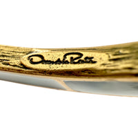 Oscar de la Renta Black Enamel Gold-Plated Bangle – Stackable Collectible