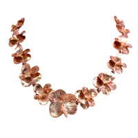 Oscar de la Renta Rose Gold-Plated Impressionist Pansy Necklace Floral Elegance