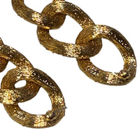 Oscar De La Renta Gold Topaz Swarovski Crystal Chain Link Pierced Earrings