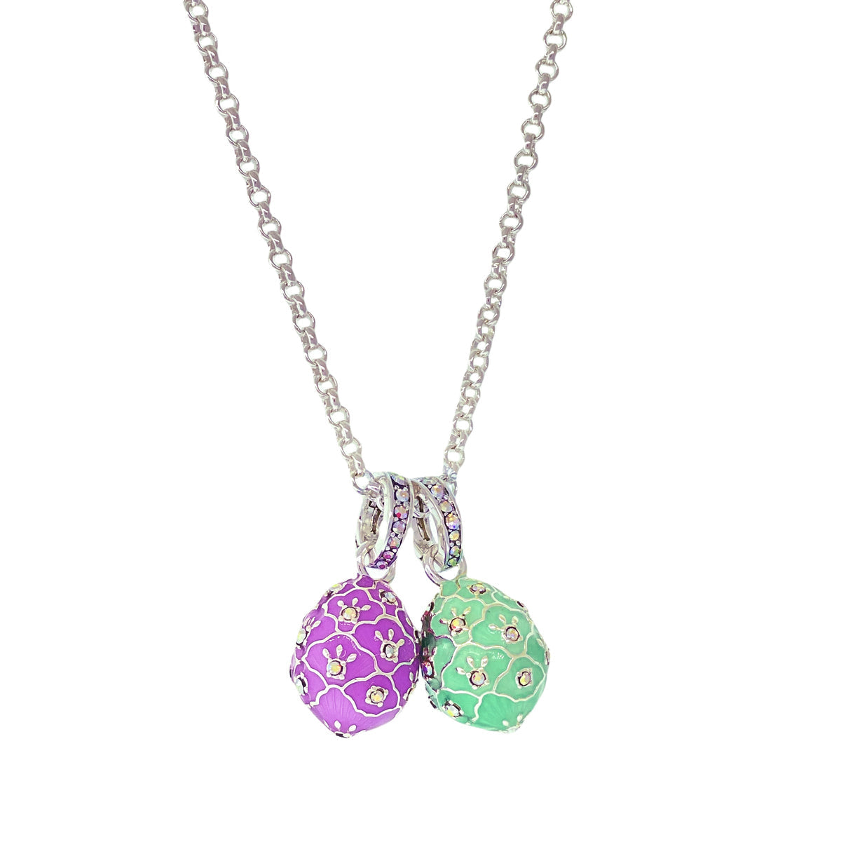 Mint Green Easter Egg Enhancer Charm by Ritzy Couture DeLuxe-Fine Silver Plating