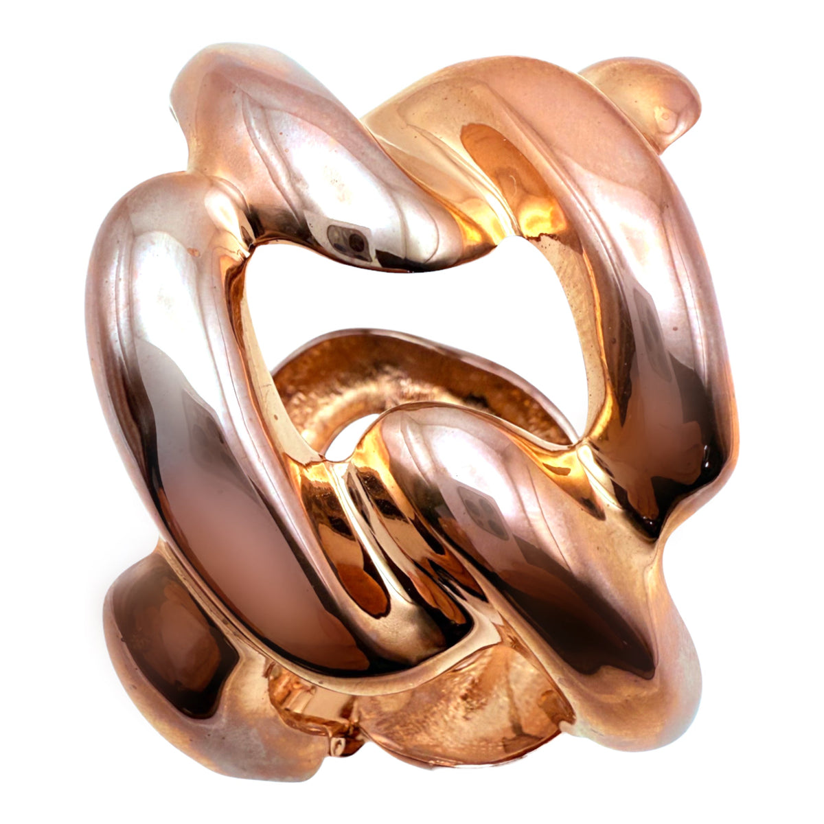 Kenneth Jay Lane Original Sample Sleek Entwined Rose Gold Knot Bracelet USA