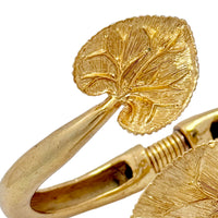 Oscar de la Renta Gold-Tone Lotus Blossom Leaf Cuff Bracelet – Rare Collectible