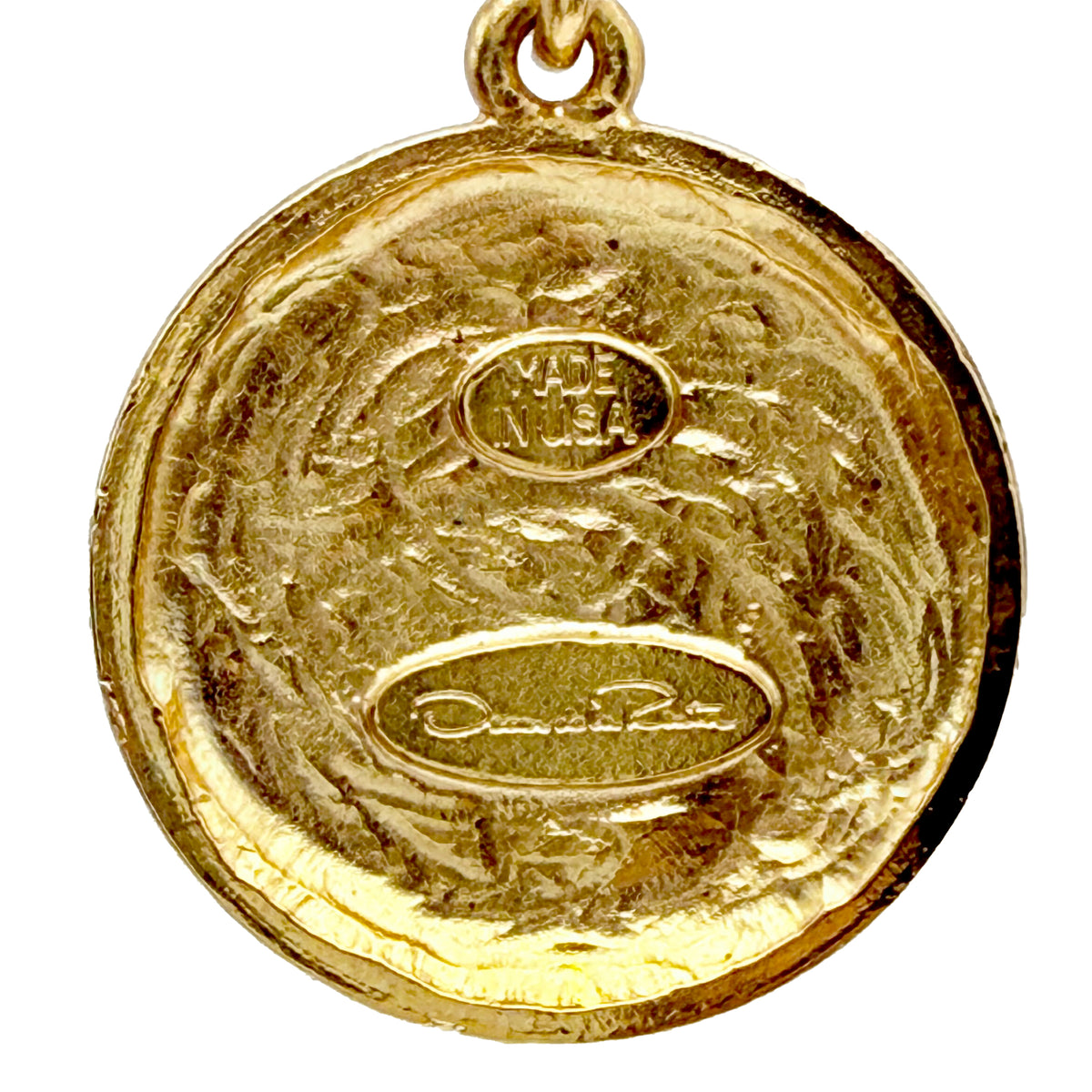 Oscar De La Renta Luxury Gold Plate Jade Tortoise Designer Drop Earrings Vintage