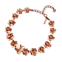 Oscar de la Renta Rose Gold-Plated Impressionist Pansy Necklace Floral Elegance