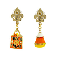 Ritzy Couture DeLuxe Halloween Candy Corn Trick-Or-Treat Dangling Drop Earrings