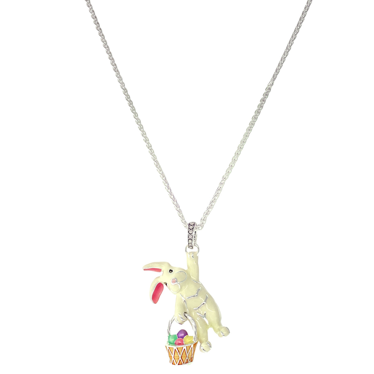 Adorable Easter Bunny Enhancer Charm by Ritzy Couture DeLuxe-Fine Silver Plating