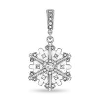 Crystal Snowflake Removable Enhancer Charm by Ritzy Couture DeLuxe - Silver Plated