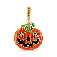Jack O' Lantern Halloween Enhancer Charm by Ritzy Couture DeLuxe -18k Gold Plate