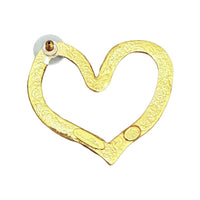 Oscar de la Renta Enamel Heart Silhouette Post Earrings, 22K Goldtone, 1.5" x 2"