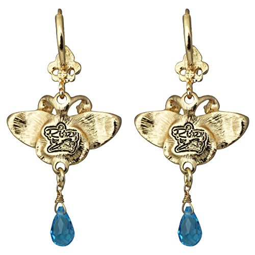 Ritzy Couture Monarch Butterfly Multi Color Teal Leverback Earrings (Goldtone) - Multicolor/Teal