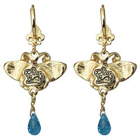 Ritzy Couture Monarch Butterfly Multi Color Teal Leverback Earrings (Goldtone) - Multicolor/Teal