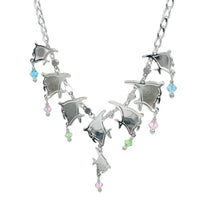 Lunch at The Ritz Silvertone Tropical Fish Austrian Crystal Statement Necklace