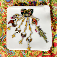 Lunch at The Ritz Aztec & Mayan Legacy Pin – Hand-Enameled Gold Statement Brooch