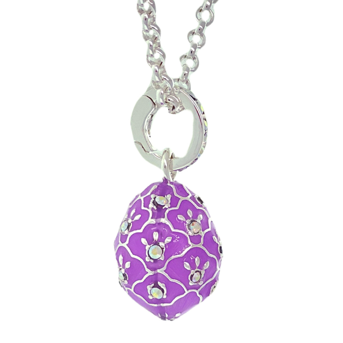 Lavender Easter Egg Enhancer Charm by Ritzy Couture DeLuxe-Fine Silver Plating