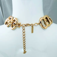 Oscar de la Renta Antique Gold-Plated Sculptural Link Necklace, Bold and Elegant