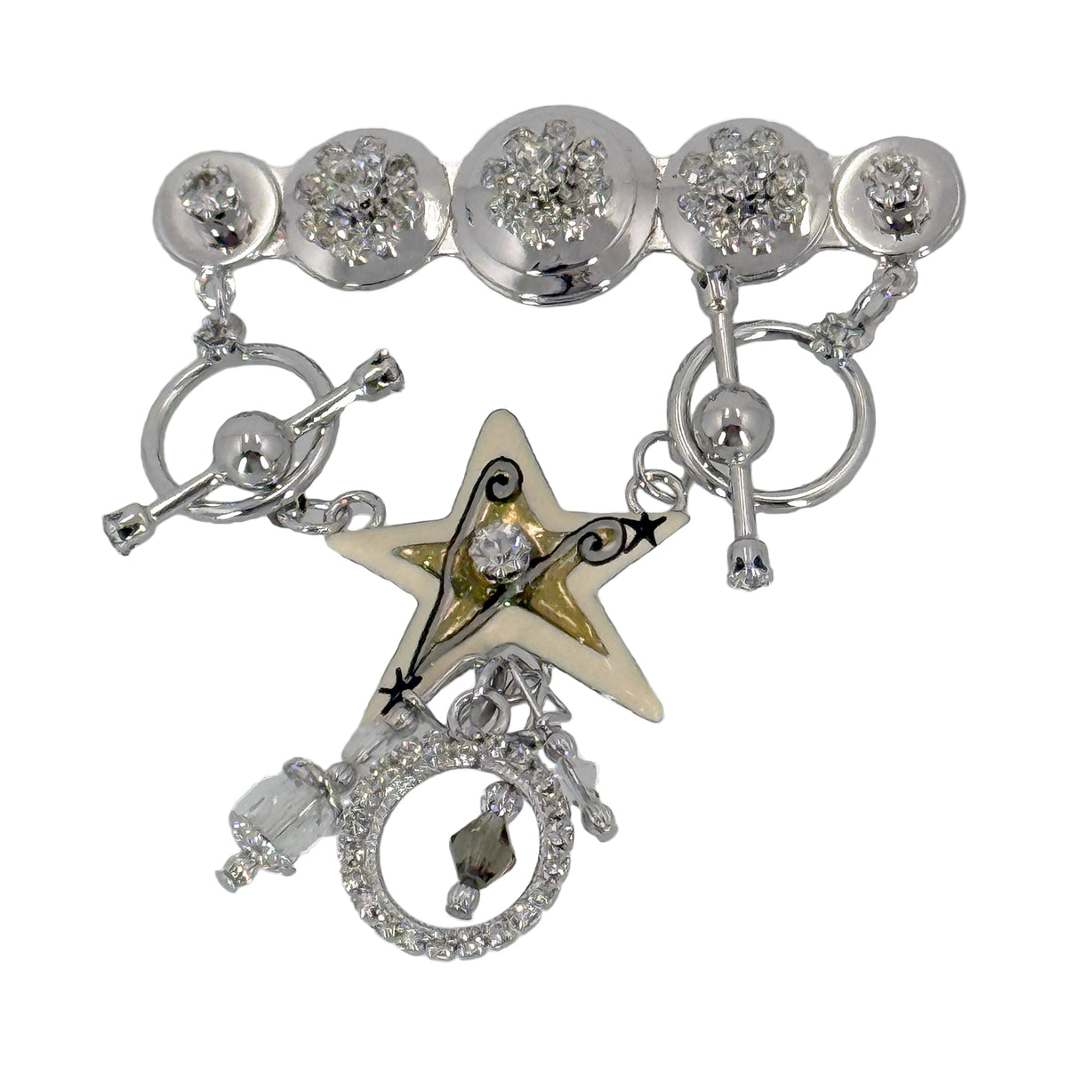 Lunch at The Ritz Star Twilight Toggle Link – Rhodium-Plated Crystal Charm