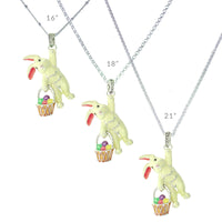 Adorable Easter Bunny Enhancer Charm by Ritzy Couture DeLuxe-Fine Silver Plating