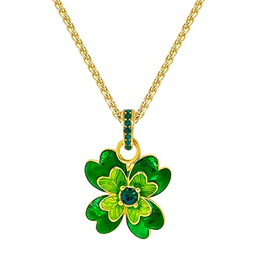 Lucky Clover St Patricks Enhancer Charm by Ritzy Couture DeLuxe-18k Gold Plating