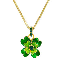 Lucky Clover St Patricks Enhancer Charm by Ritzy Couture DeLuxe-18k Gold Plating