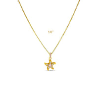 Topaz Crystal Starfish Enhancer Charm by Ritzy Couture DeLuxe - 18K Gold Plated
