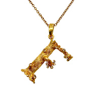 Oscar de la Renta Tree-Inspired Letter F Necklace, Gold-Plated, Crystal Accents