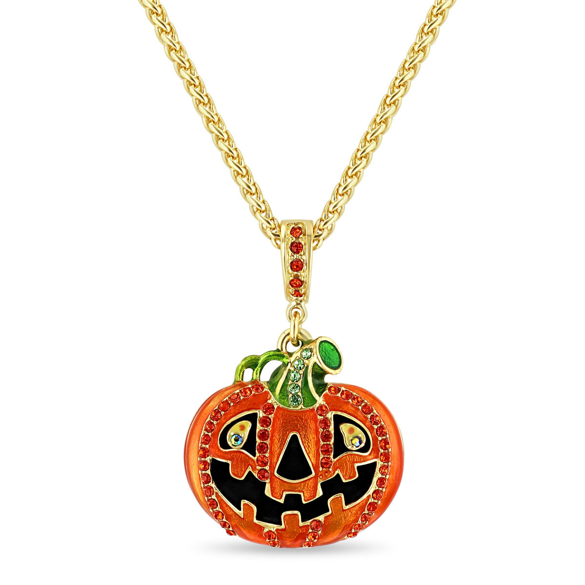 Jack O' Lantern Halloween Enhancer Charm by Ritzy Couture DeLuxe -18k Gold Plate
