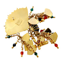Vintage Lunch at The Ritz Fan Dance Earrings Dangling Enamel Crystal Statement