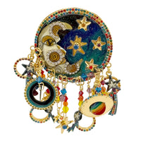 Lunch at The Ritz Celestial Moon and Sun Convertible Brooch Pendant and Bracelet