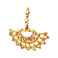 Oscar de la Renta Gold Star Post Earrings with Movable Fan Design, Celestial Style