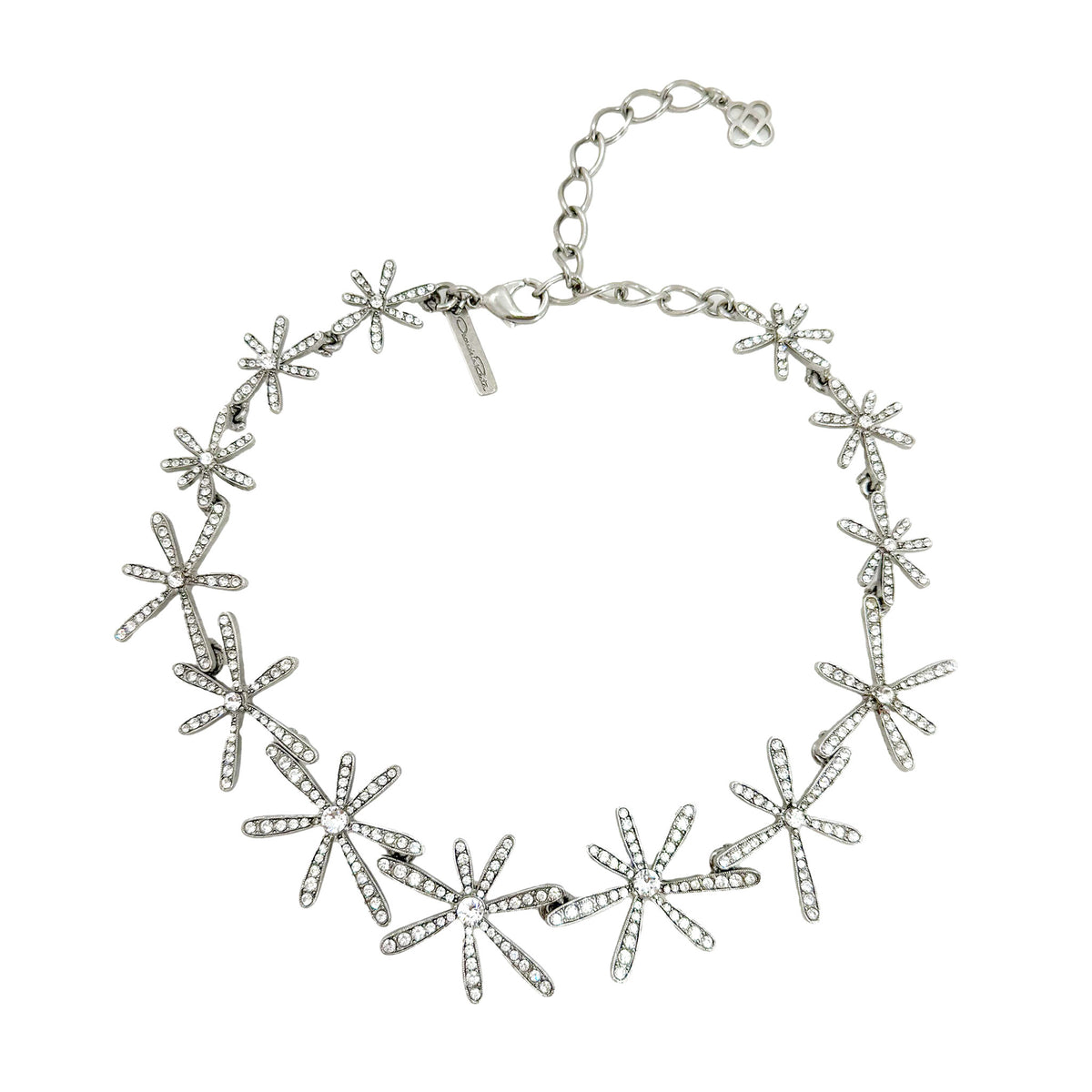 Oscar de la Renta Crystal Pavé Star Flower Necklace - Radiant Elegance