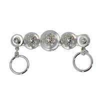 Lunch at The Ritz Crystal Toggle Pin Rhodium-Plated Interchangeable Charm Brooch