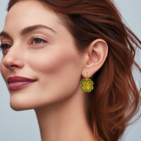 Celtic Clover Green St Patrick Earrings by Ritzy Couture DeLuxe-18k Gold Plating