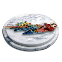 Vintage Lunch at The Ritz Macaw Parrot Brooch Moveable Enamel Statement Pin