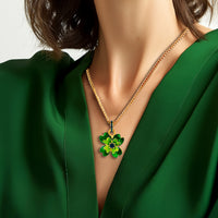 Lucky Clover St Patricks Enhancer Charm by Ritzy Couture DeLuxe-18k Gold Plating