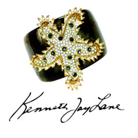 Kenneth Jay Lane Original Sample Multicolor Crystal Flower Brooch Gold Plated USA