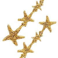 Oscar de la Renta Sparkling Gold-Plated Starfish Post Earrings – Rare Statement Design