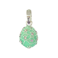 Mint Green Easter Egg Enhancer Charm by Ritzy Couture DeLuxe-Fine Silver Plating