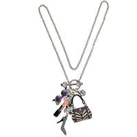 Shopping Deluxe Multi Charm Pastel Toggle Necklace (Silvertone) Ritzy Couture - Multicolor
