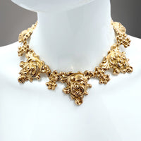 Oscar de la Renta Art Nouveau Grape Vine Gold-Plated Necklace 16" + Extender