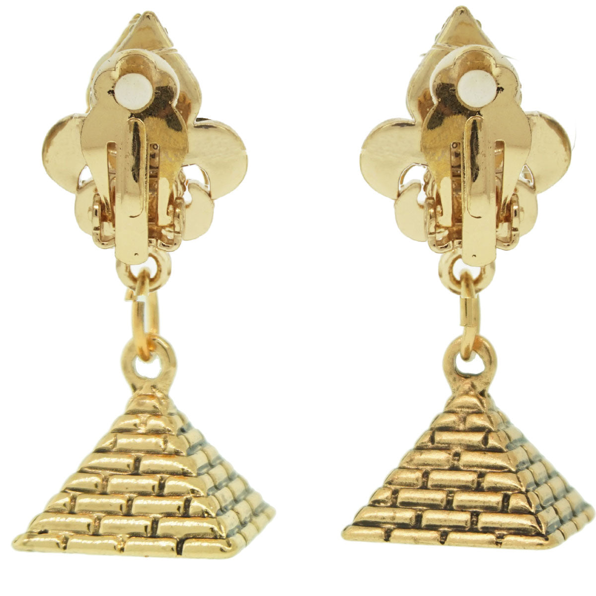 Ritzy Couture Pyramids Of Giza World Travel Women's Earrings - Antique Goldtone