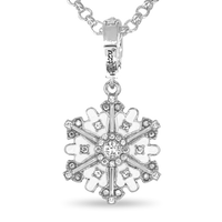 Crystal Snowflake Removable Enhancer Charm by Ritzy Couture DeLuxe - Silver Plated