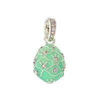 Mint Green Easter Egg Enhancer Charm by Ritzy Couture DeLuxe-Fine Silver Plating