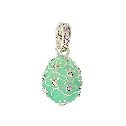 Mint Green Easter Egg Enhancer Charm by Ritzy Couture DeLuxe-Fine Silver Plating