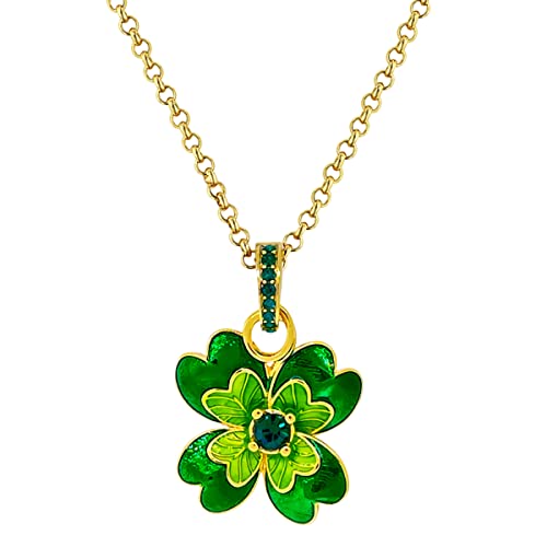 Lucky Clover St Patricks Enhancer Charm by Ritzy Couture DeLuxe-18k Gold Plating